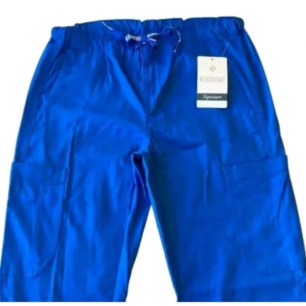 Med Couture Signature Layla Cargo Scrub Pants Women's XS Royal Blue 8741 NWT